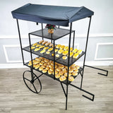 Large Metal Flower Cart Pot Planter Cart Produce Cart Fruit Display Kiosk Stand