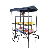 Large Metal Flower Cart Pot Planter Cart Produce Cart Fruit Display Kiosk Stand