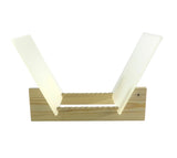 Vinyl Record Storage 25-Album Display Holder LP Organizer Tabletop LP Stand Pine Base & Frost Acrylic Frame 16983-CLEAR