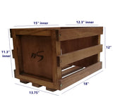 Record Storage Crate Vinyl Holder Record Organizer Aged Finish 13.75W X 12H X18D