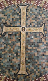 12x20 Wall Stone Mosaic Art Painting Flooring Tile Stone Cross Decor Medallion