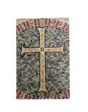 12x20 Wall Stone Mosaic Art Painting Flooring Tile Stone Cross Decor Medallion