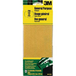 3M 09015 3 2/3 X 9 FINE ALUMINUM OXIDE SANDPAPER 6PK 17220