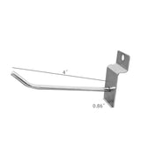 50PK 4 Inch(100 mm) Slatwall Hooks Chrome Heavy Duty Retail Merchandising 1748-4