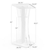 Podium Clear Ghost Acrylic w / White Cross1803 310 Easy Assembly Required
