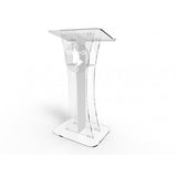Podium Clear Ghost Acrylic w / White Cross With pray hand decor