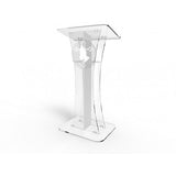 Podium Clear Ghost Acrylic w / White Cross With pray hand decor