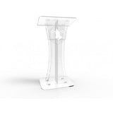 Podium Clear Ghost Acrylic w / White Cross With pray hand decor