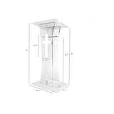 Podium Clear Ghost Acrylic w / White Cross With Cross decor
