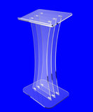Clear Acrylic Lucite Podium Pulpit Lectern with White Cross