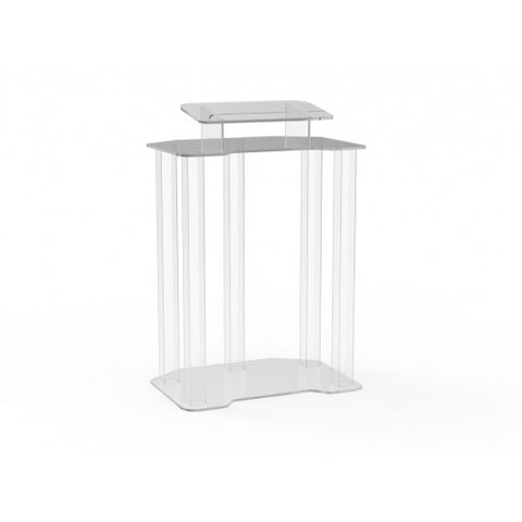FixtureDisplays? Acrylic Podium Wood Pulpit Large Lecterm for Church School Conference Plexiglass Events Hotel Party Rally 1803-4 - Easy Assembly Required 1803-4