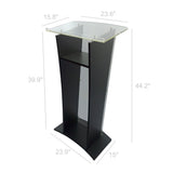 Fixture Displays Wood Podium with Acrylic Front Panel, 46.5 tall
