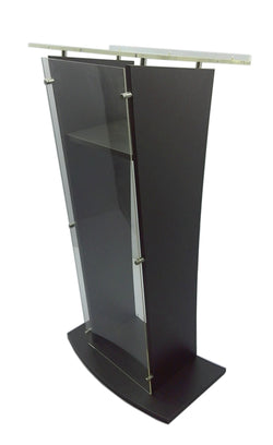 Fixture Displays Wood Podium with Acrylic Front Panel, 46.5 tall