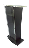 Fixture Displays Wood Podium with Acrylic Front Panel, 46.5 tall