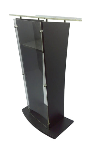 Fixture Displays Wood Podium with Acrylic Front Panel, 46.5 tall