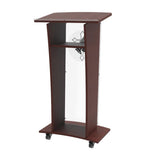 Wood Podium with Frost Acrylic Front Panel, 46.5 tall Pulpit Lectern With Pray