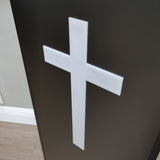 8.3 X 15.9" White Acrylic Cross 3 Piece Constructions Doublesided Tape Christian 1803 Cross