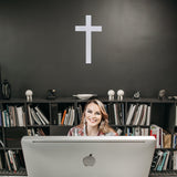 8.3 X 15.9" White Acrylic Cross 3 Piece Constructions Doublesided Tape Christian 1803 Cross
