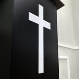 8.3 X 15.9" White Acrylic Cross 3 Piece Constructions Doublesided Tape Christian 1803 Cross