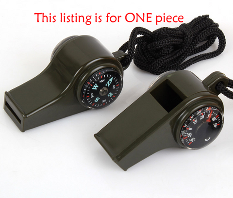 Emergency Survival Whistle Camping Hiking Whistle Compass Thermometer Whistle