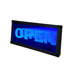 LED OPEN Sign Animated Neon Light Tunnel Lamp Infinity Light Mirror Light Frame