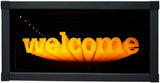 LED WELCOME Sign Animated Neon Light Tunnel Lamp InfinityMirror Light Frame