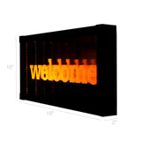LED WELCOME Sign Animated Neon Light Tunnel Lamp InfinityMirror Light Frame