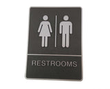 Unisex RESTROOMS SIGN Braille Sign Self adhesive Door Sign Wall Sign Washroom