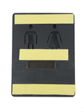 Unisex RESTROOMS SIGN Braille Sign Self adhesive Door Sign Wall Sign Washroom