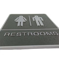 Unisex RESTROOMS SIGN Braille Sign Self adhesive Door Sign Wall Sign Washroom