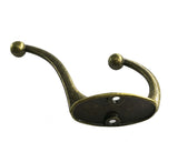 Antique Finish Dual Coat Hook Hat Hook Wall Mounted Hook Double Coat Hanger