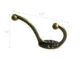 Antique Finish Dual Coat Hook Hat Hook Wall Mounted Hook Double Coat Hanger
