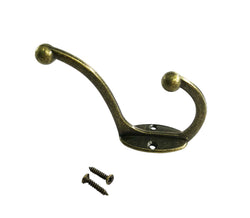 Antique Finish Dual Coat Hook Hat Hook Wall Mounted Hook Double Coat Hanger