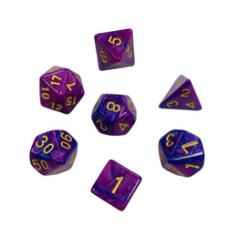 Dual Colors Acrylic Polyhedral Dice Plastic RPG Role Playing Game 7 Dices