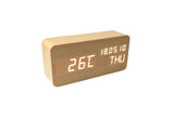 Wood Look Alarm Clock Voice Control Digital Clocks LED Alarm Clocks Desk Clock