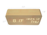 Wood Look Alarm Clock Voice Control Digital Clocks LED Alarm Clocks Desk Clock