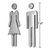 7.8 ABS Plated Adhesive Backed Men's and Women's or Unisex Bathroom Sign