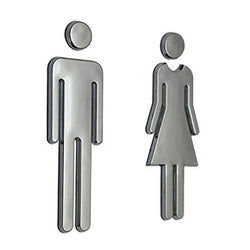 7.8 ABS Plated Adhesive Backed Men's and Women's or Unisex Bathroom Sign