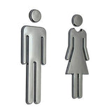 7.8 ABS Plated Adhesive Backed Men's and Women's or Unisex Bathroom Sign
