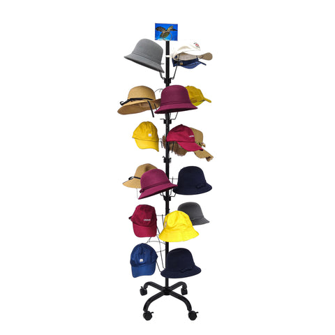 6-Tier 24 Hat Rotating Hat Display Rack Free Standing Headwear Wig Organizer 18164-24HAT