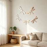 8PK Laser Stainless Steel Dragonfly Wall Decor Adhesive Back Wall Decor Silver 18167