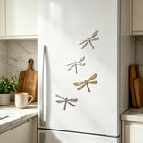 8PK Laser Stainless Steel Dragonfly Wall Decor Adhesive Back Wall Decor Silver 18167
