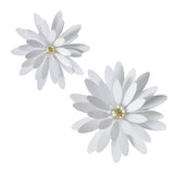 Set of 6 PVC Plastic Flowers Decor Wallflower Wall Decor, White 18169 WHITE