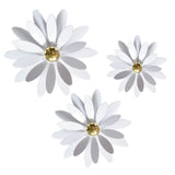 Set of 6 PVC Plastic Flowers Decor Wallflower Wall Decor, White 18169 WHITE