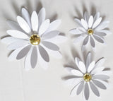 Set of 6 PVC Plastic Flowers Decor Wallflower Wall Decor, White 18169 WHITE