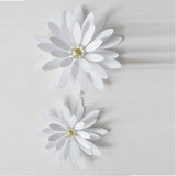 Set of 6 PVC Plastic Flowers Decor Wallflower Wall Decor, White 18169 WHITE