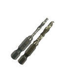 6PC SAE Drill Tap Combination Bit Set Deburr Countersink Hex Bit HSS 1/4 Shank
