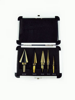Step Drill Bit Set, High Speed Steel, Set of 5 Step Drill, Total 50 Sizes 18183