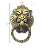 2PK Antique Bronze Cabinet Hardware Lion Head Pull Drawer Cabinet Door Knobs