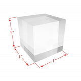 4PK 1x1x1 Acrylic Riser Paper Weight Clear Acrylic Cube Riser Solid Block